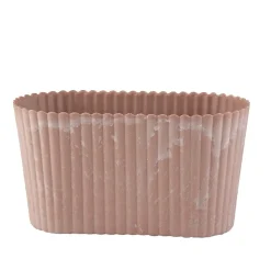 Aflang potte i beton look - Rosa