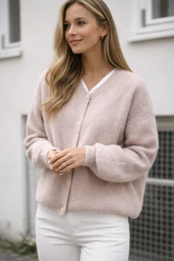 Alpaca cardigan Depeche - Sand