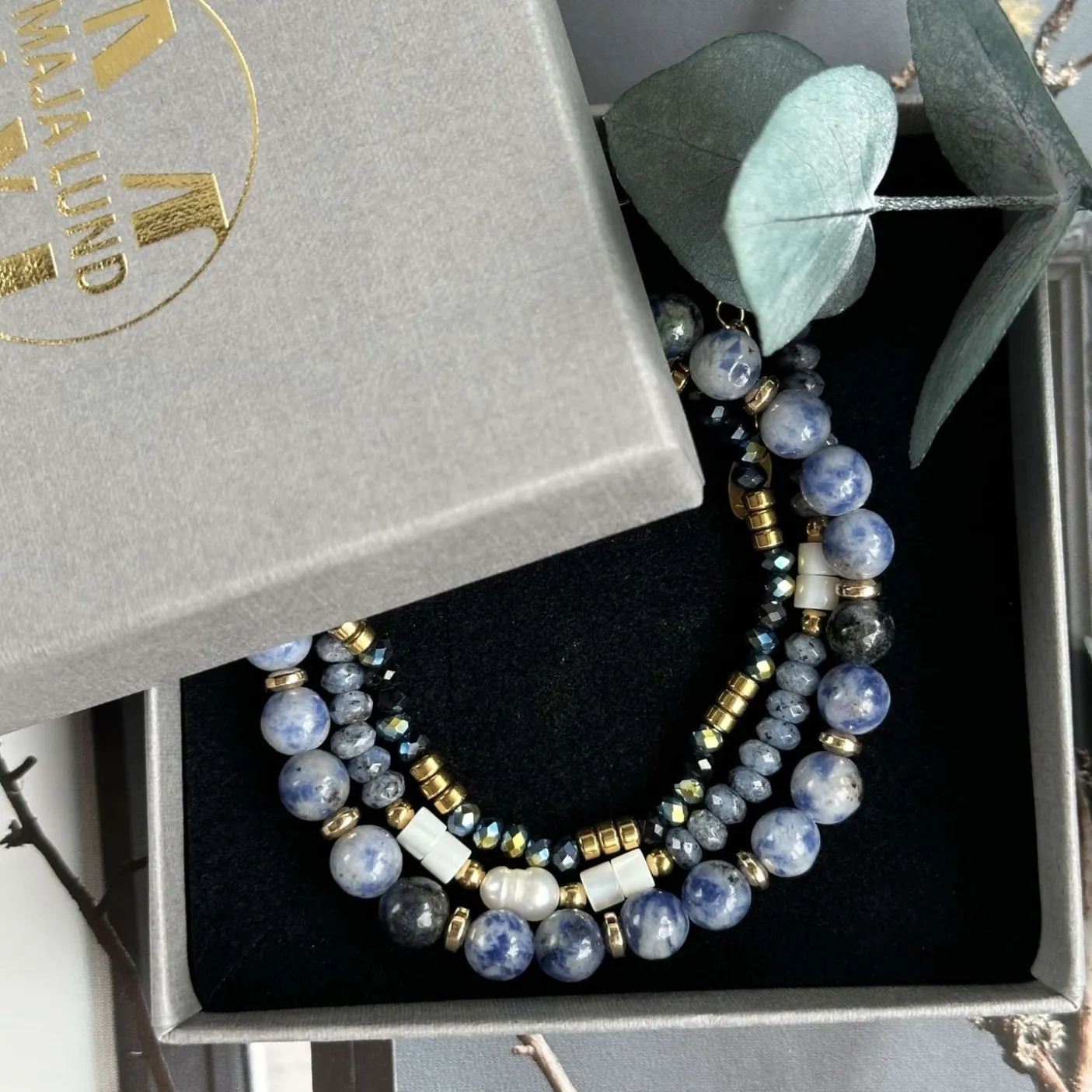 Armbånd GISELE Blue mix – Sæt med 3 stk