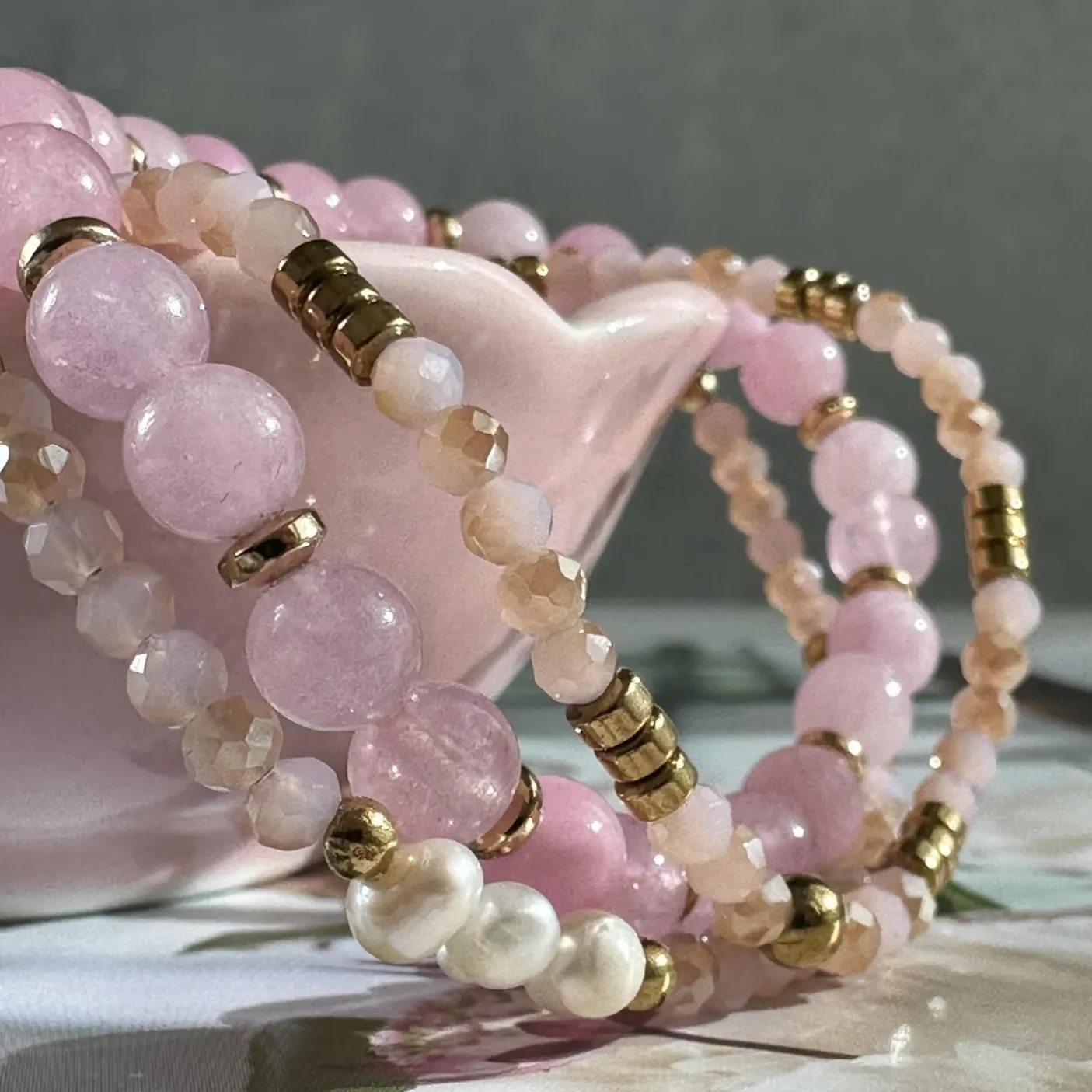 Armbånd GISELE Rose – Sæt med 3 stk
