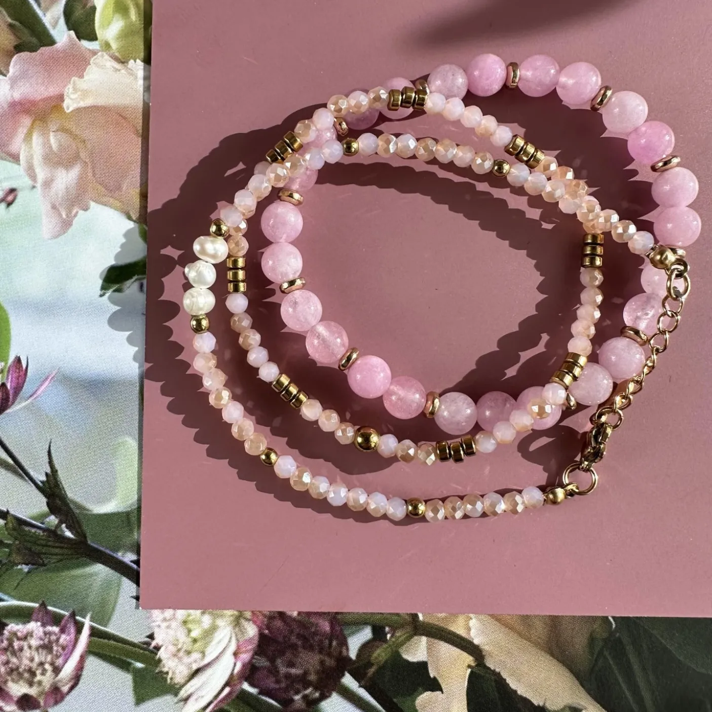 Armbånd GISELE Rose – Sæt med 3 stk