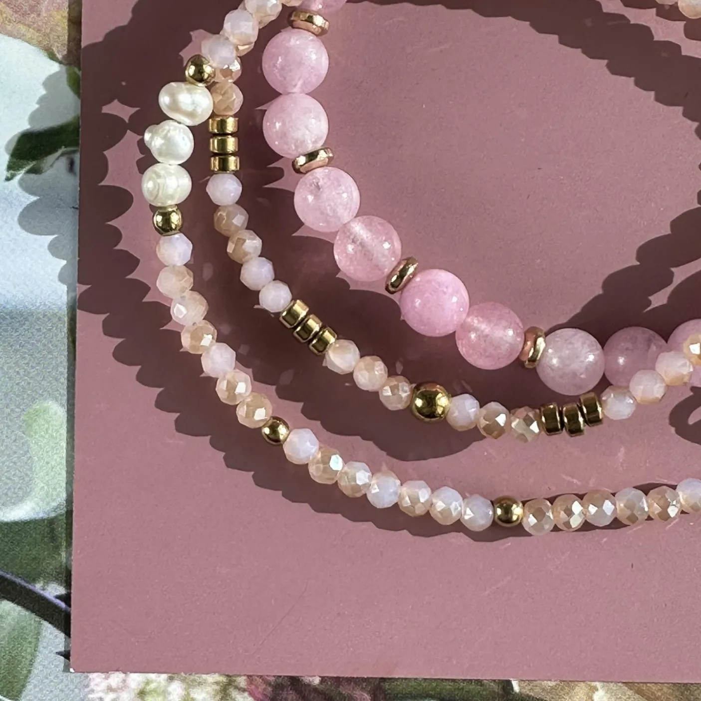 Armbånd GISELE Rose – Sæt med 3 stk