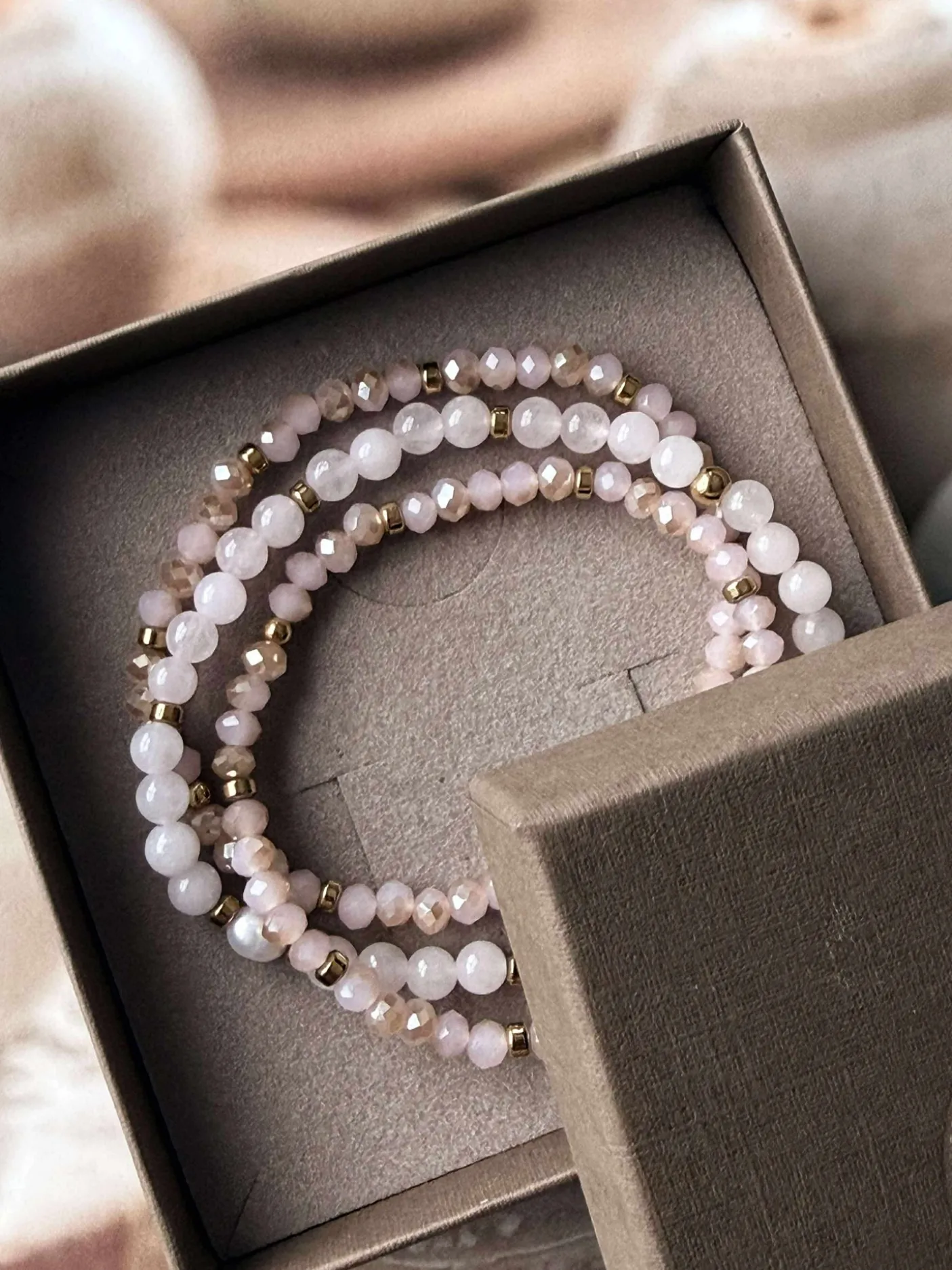 Armbånd Leah Soft Rose – Sæt med 3 stk