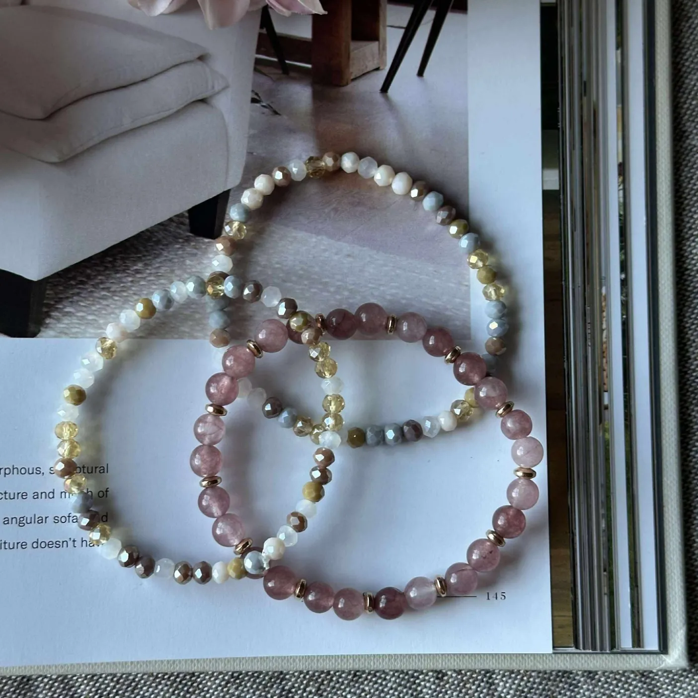 Armbånd Luna Vintage Rose – Sæt med 3 stk