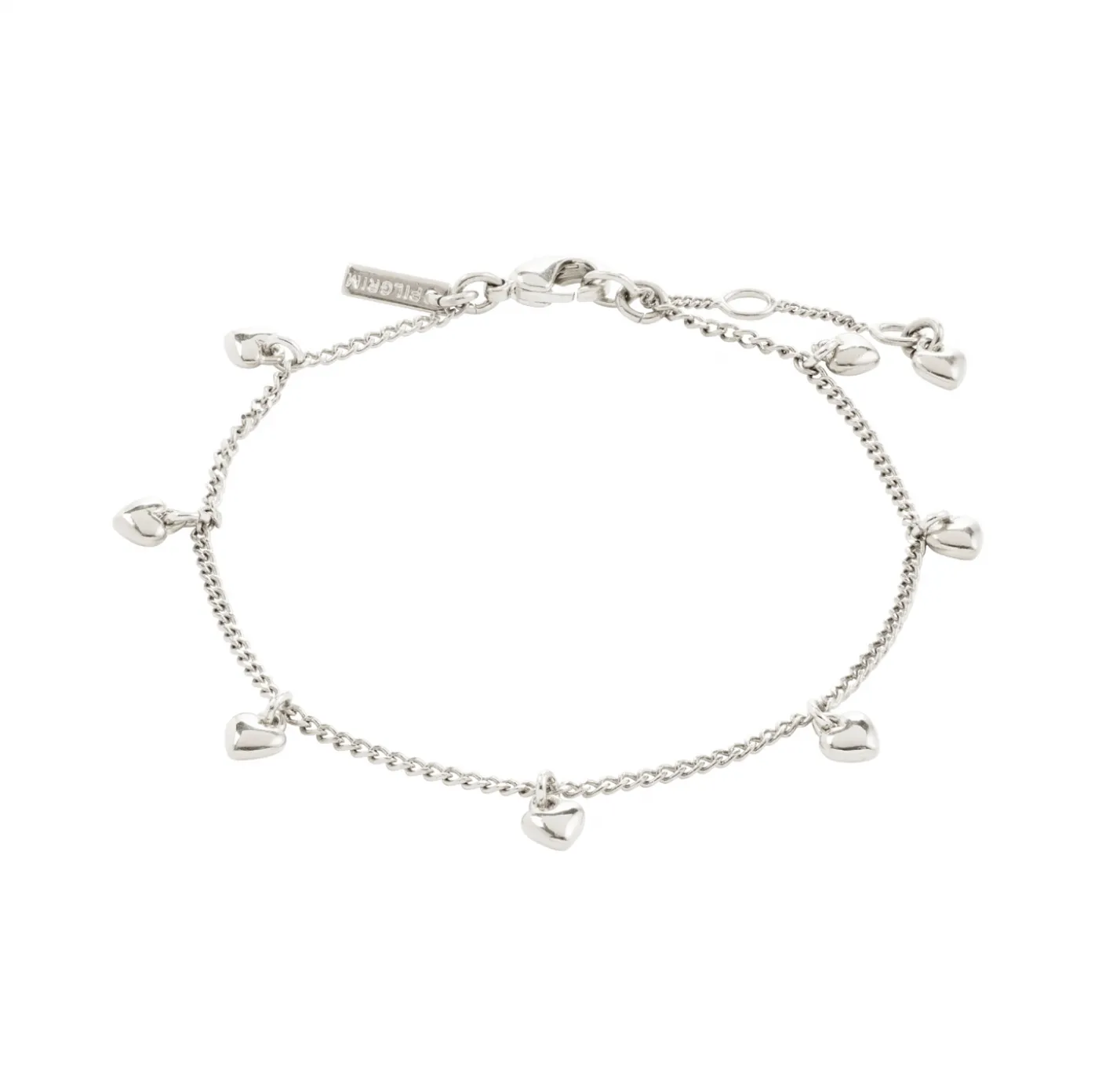 Armbånd med hjerter - Sølvbelagt