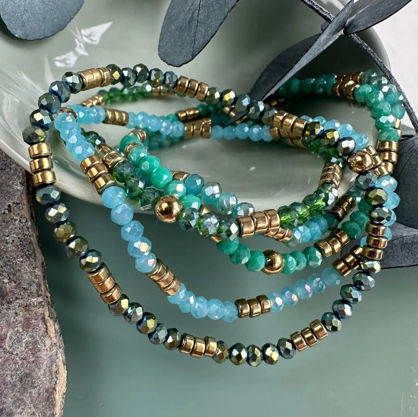 Armbånd Merle – green mix 1.Stk