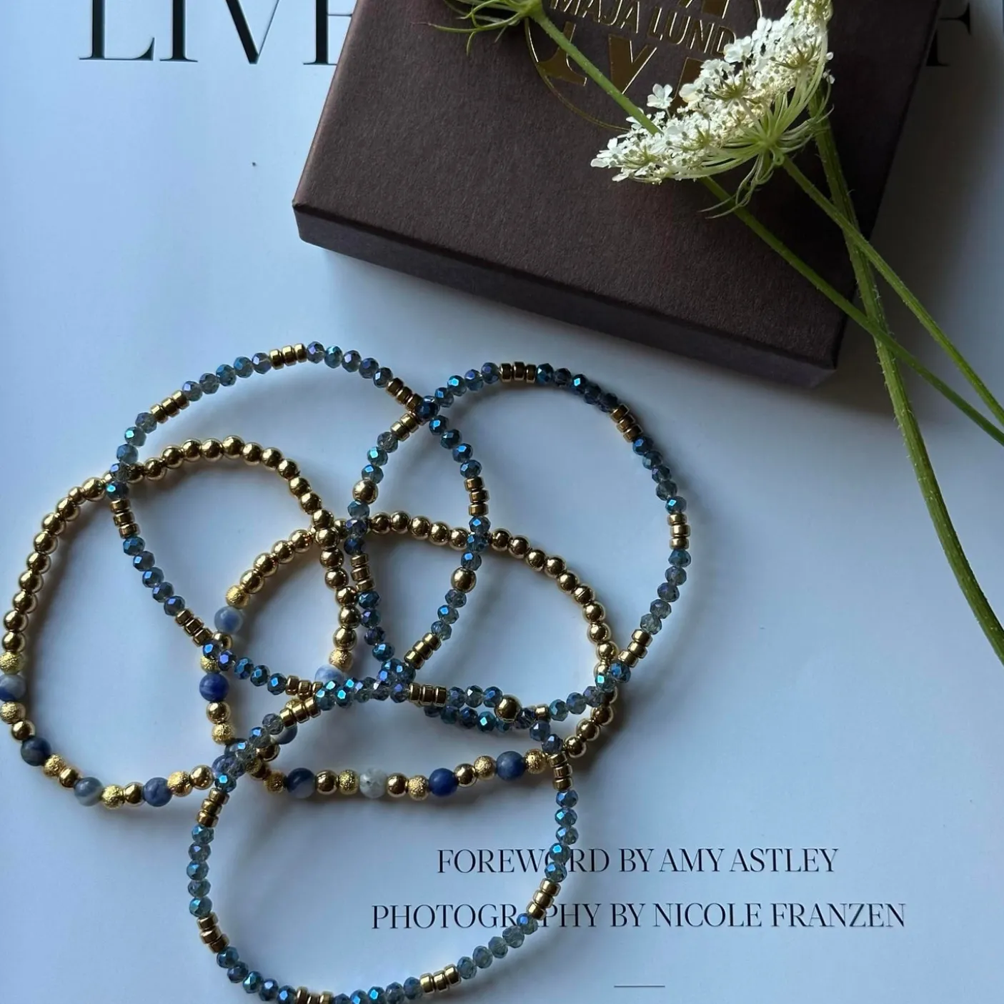 Armbånd Ofelia Navy - Sæt med 5 armbånd