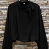 Bluse m. Sløjfe - Black