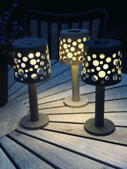 Bordlampe med solceller - Mørk beige