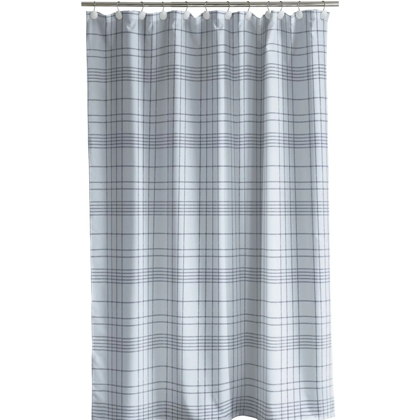 Bruseforhæng - Tartan linen blue - 180 cm x 200 cm