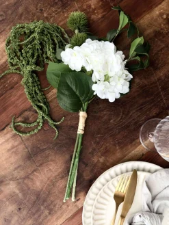 Buket - Lille hvid hortensia / Lime