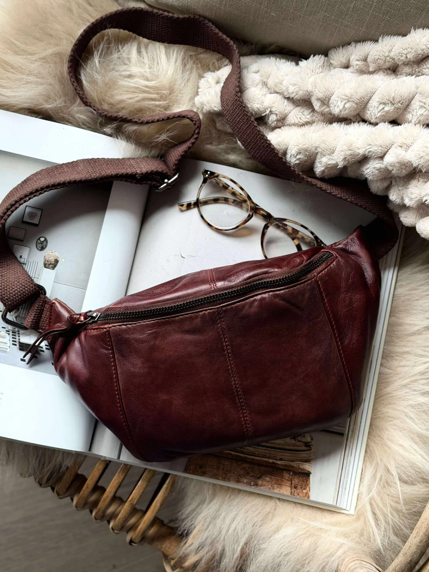 Bumbag JUNE - New Dark cognac