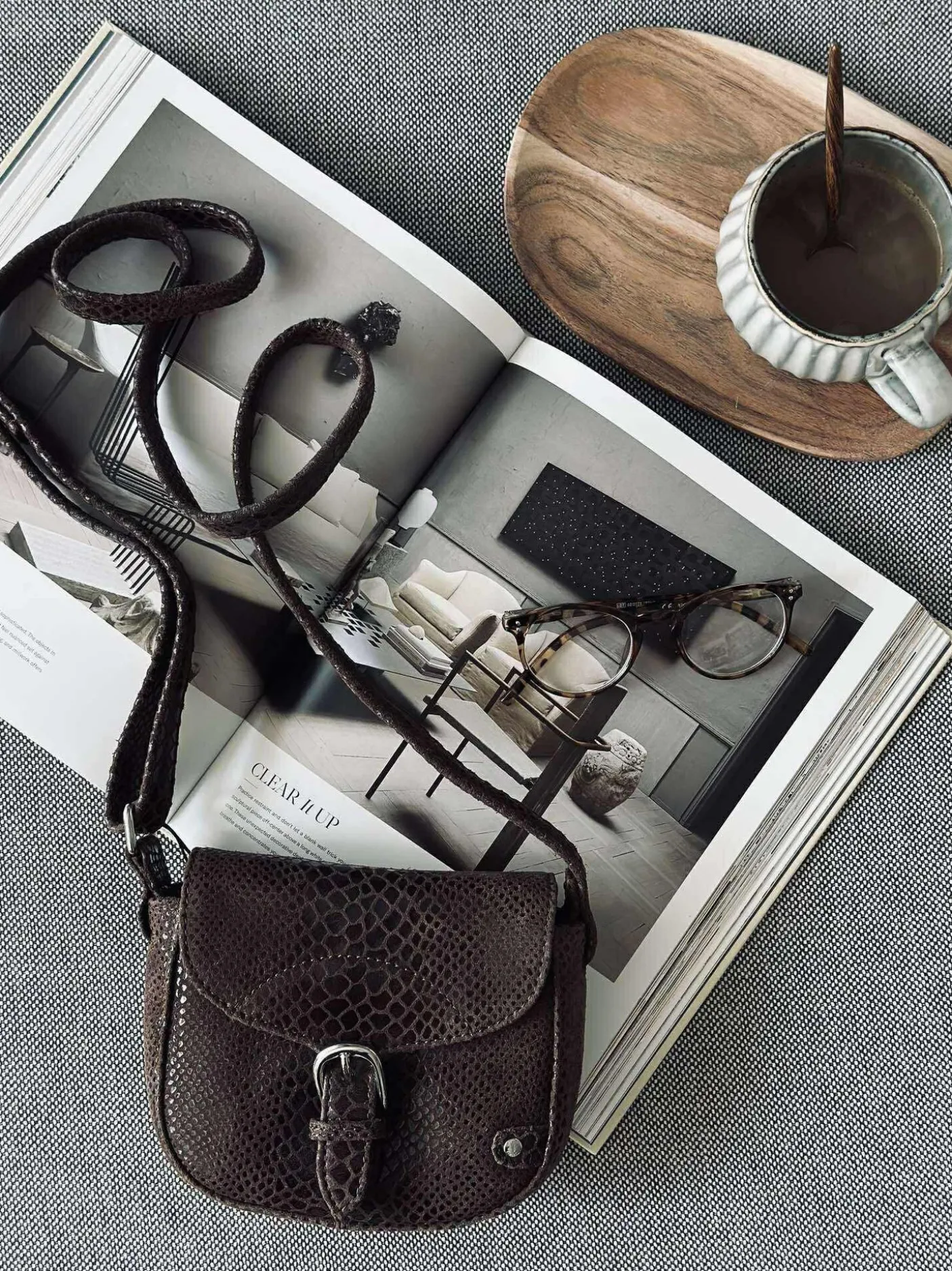 Crossbody Aura - Brown croco