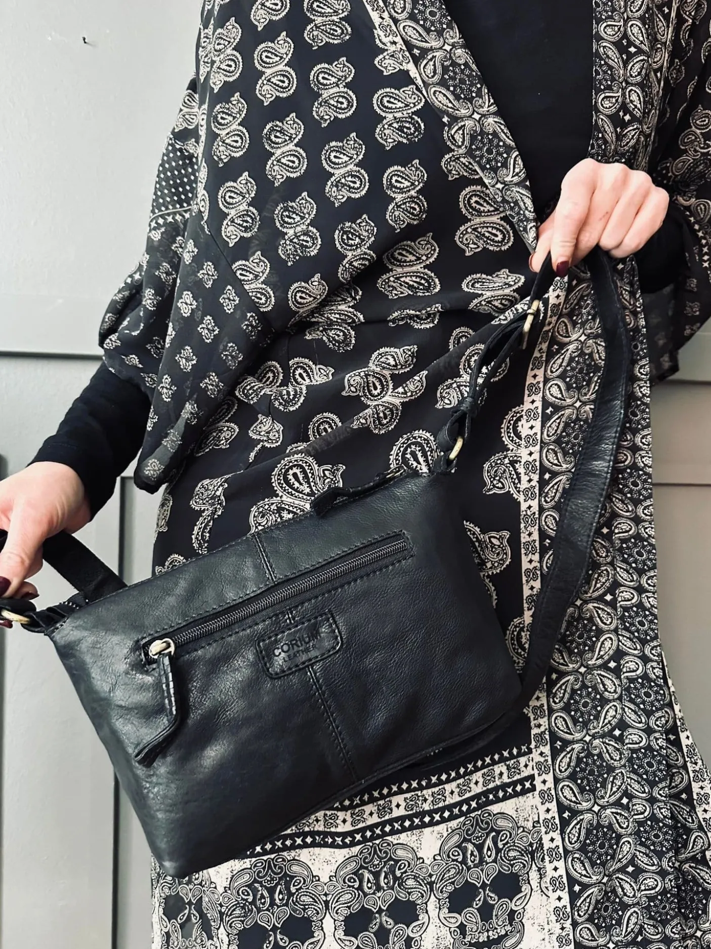 Crossbody Raw Boheme Medium – Black