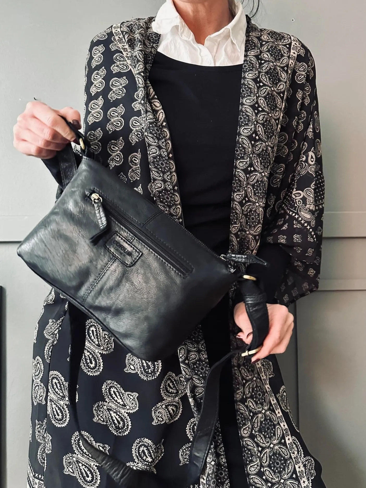 Crossbody Raw Boheme Medium – Black