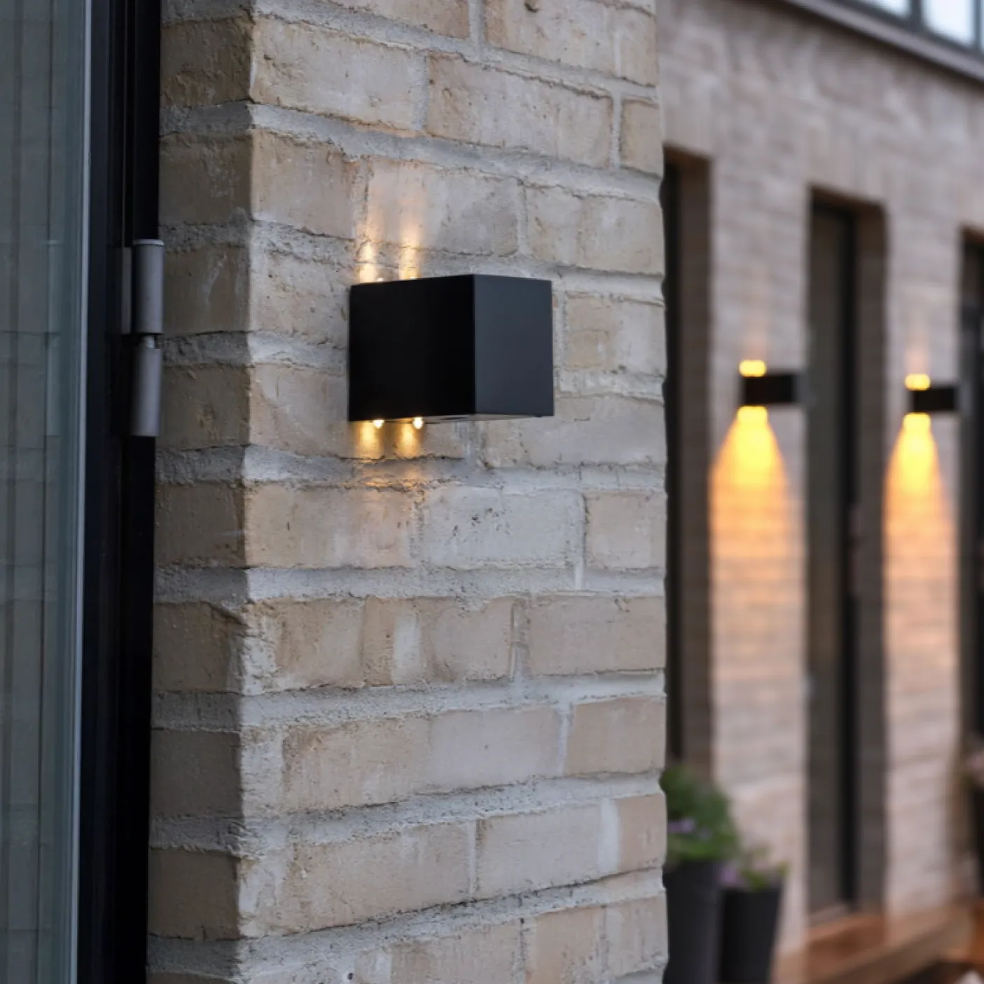 Cube up and down solar lampe - 2 stk