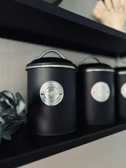 Dåser i sort metal - Sæt af 3 stk