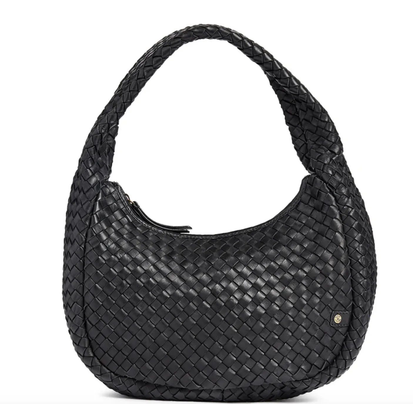 Elegant håndflettet skuldertaske - Black
