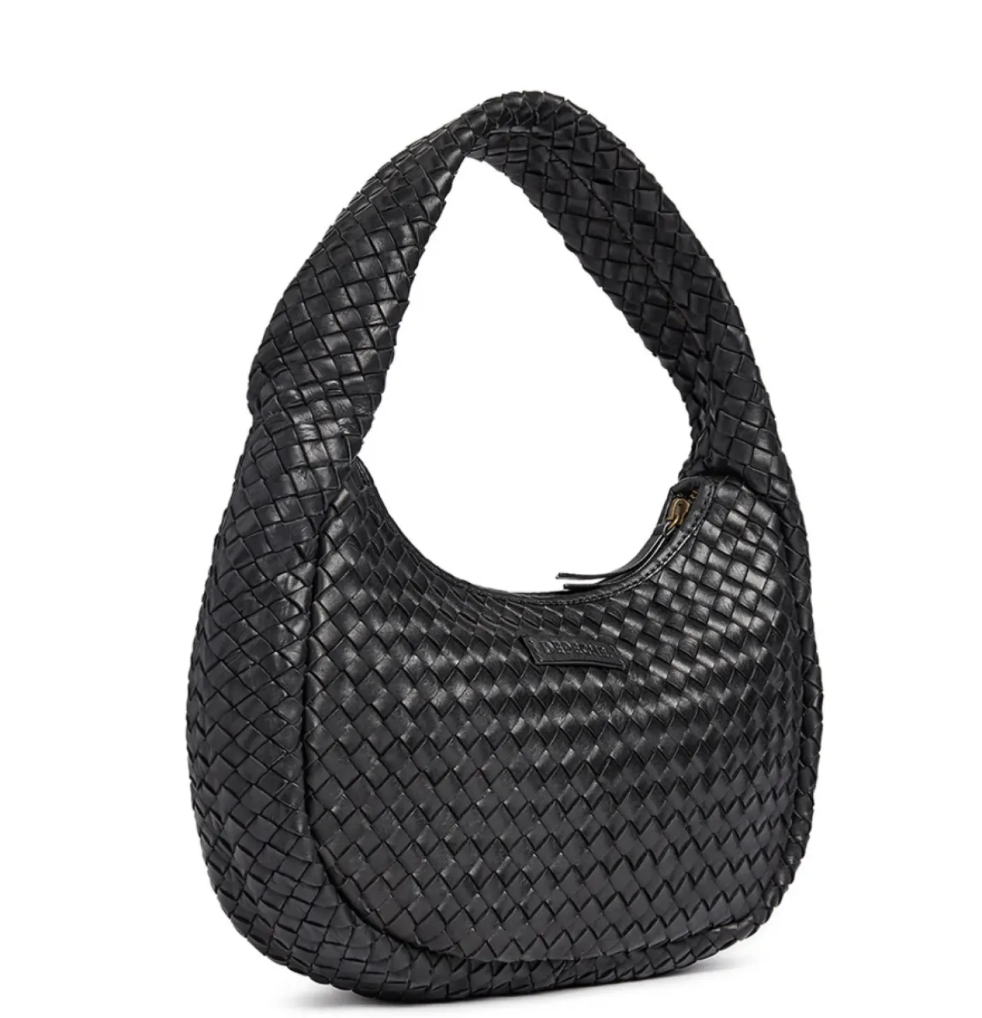 Elegant håndflettet skuldertaske - Black