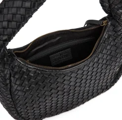 Elegant håndflettet skuldertaske - Black