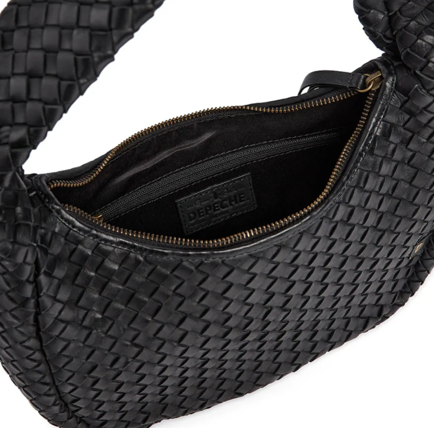 Elegant håndflettet skuldertaske - Black