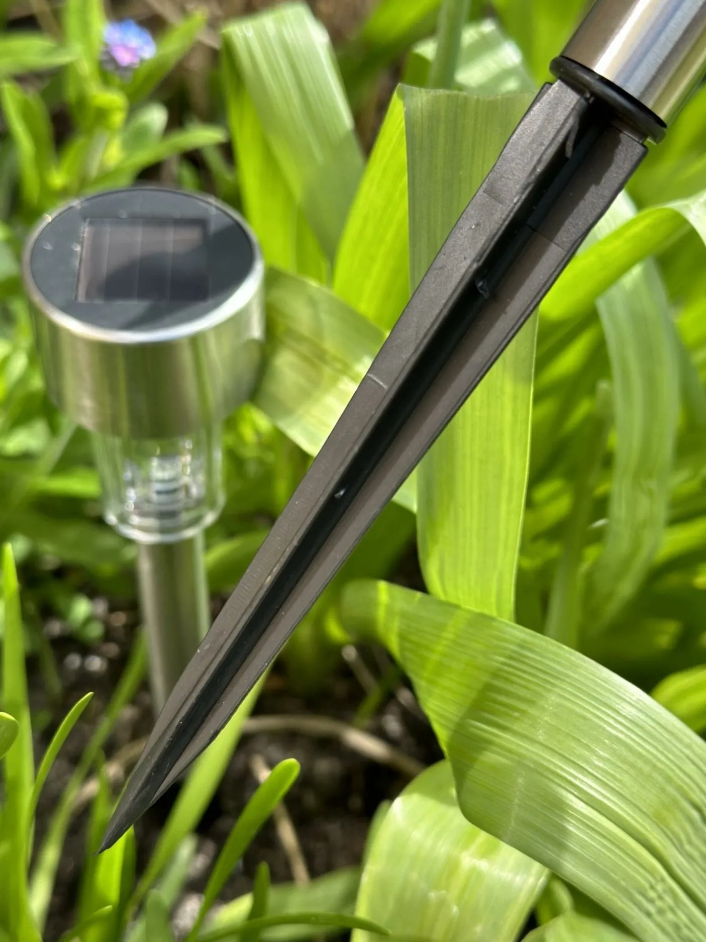 Fakkel med solceller – Mini steel
