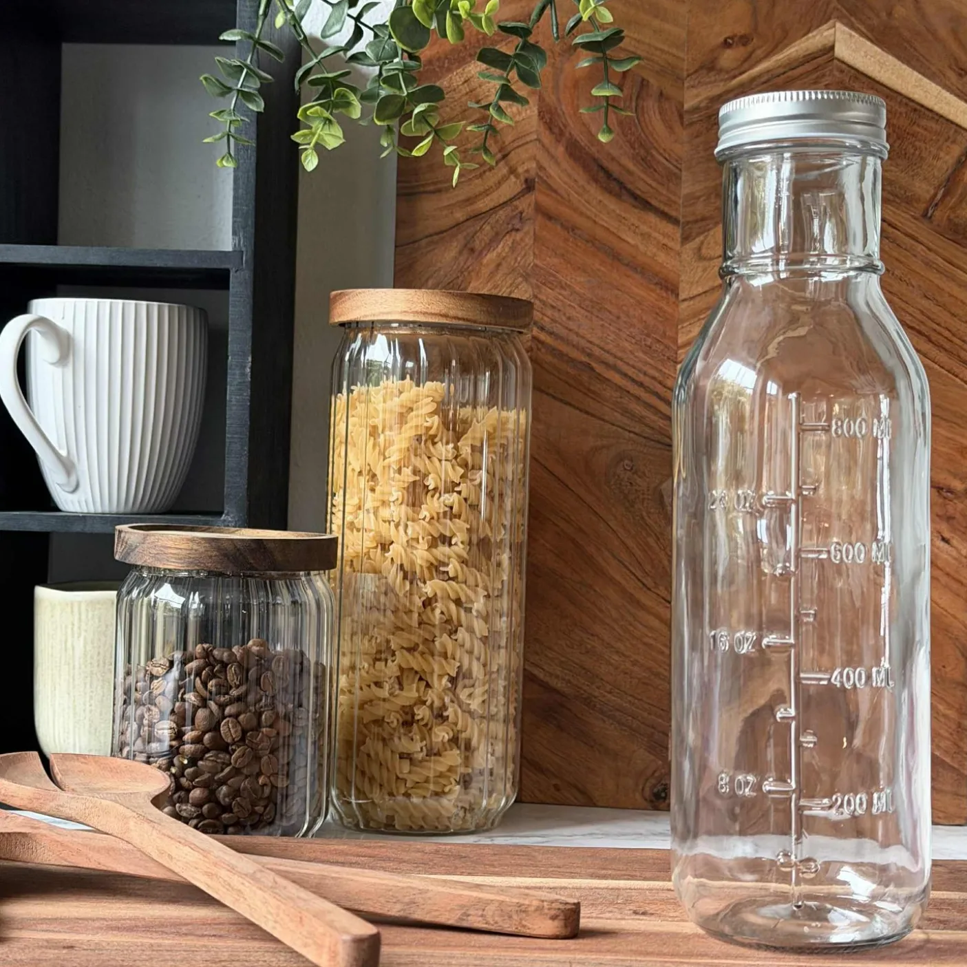 Glasflaske med Måleenheder - 1000 ml