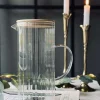 Glas kande med bambus låg