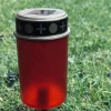Gravlys med solceller - Rød