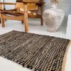 Gulvtæppe i skind og jute / bademåtte – 60x90cm