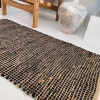 Gulvtæppe i skind og jute - Sort 140x200cm