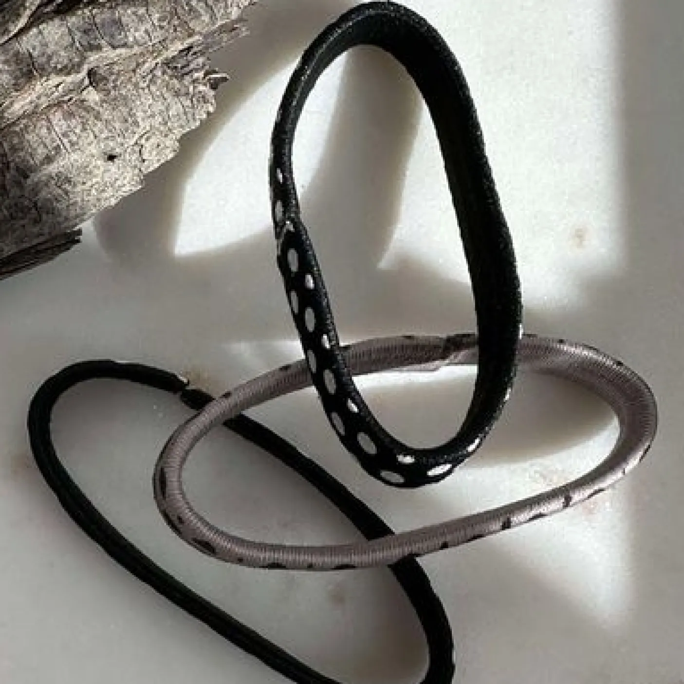 Hårelastikker Black / Grey - 3 stk