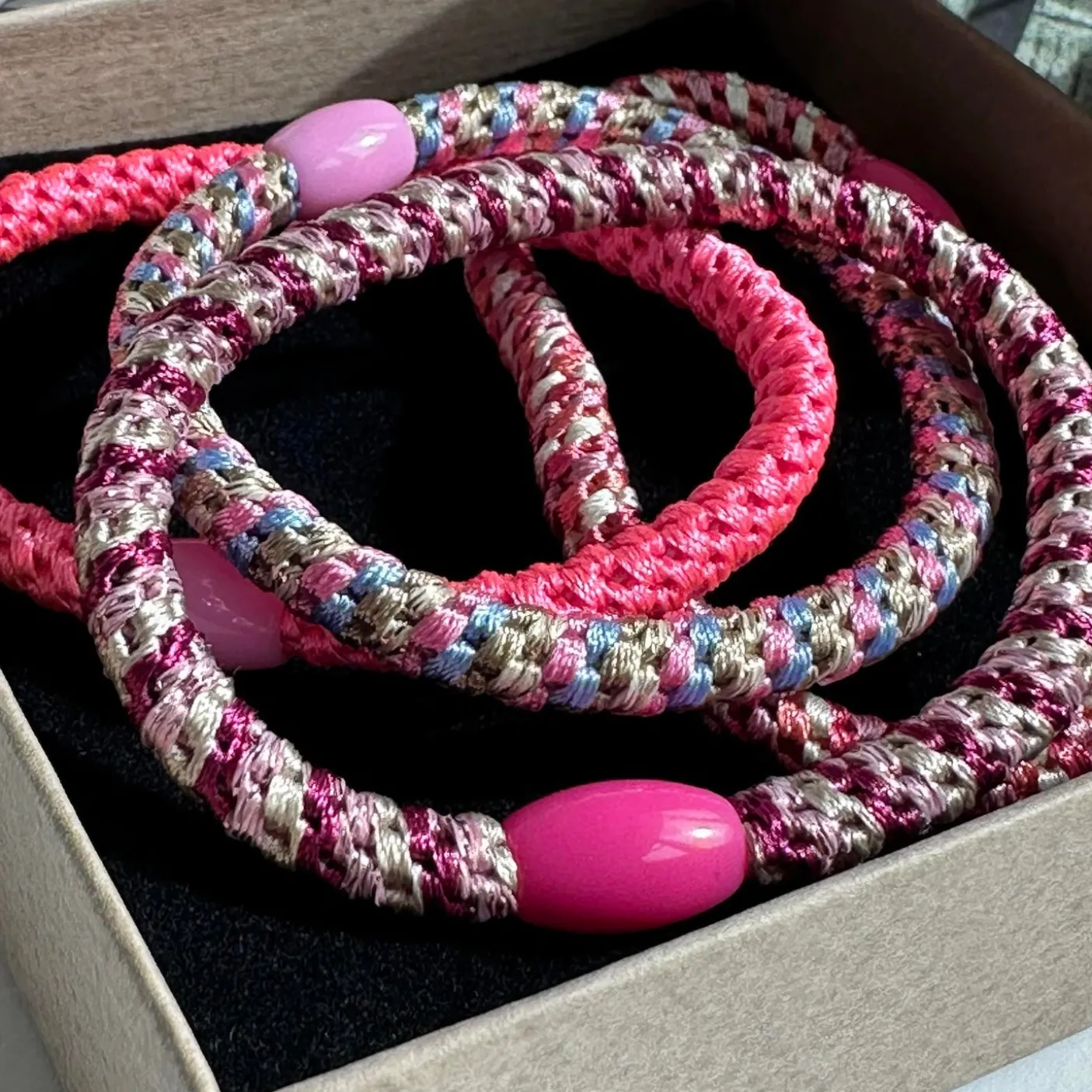 Hårelastikker Supreme Slim Pink - 4 stk.