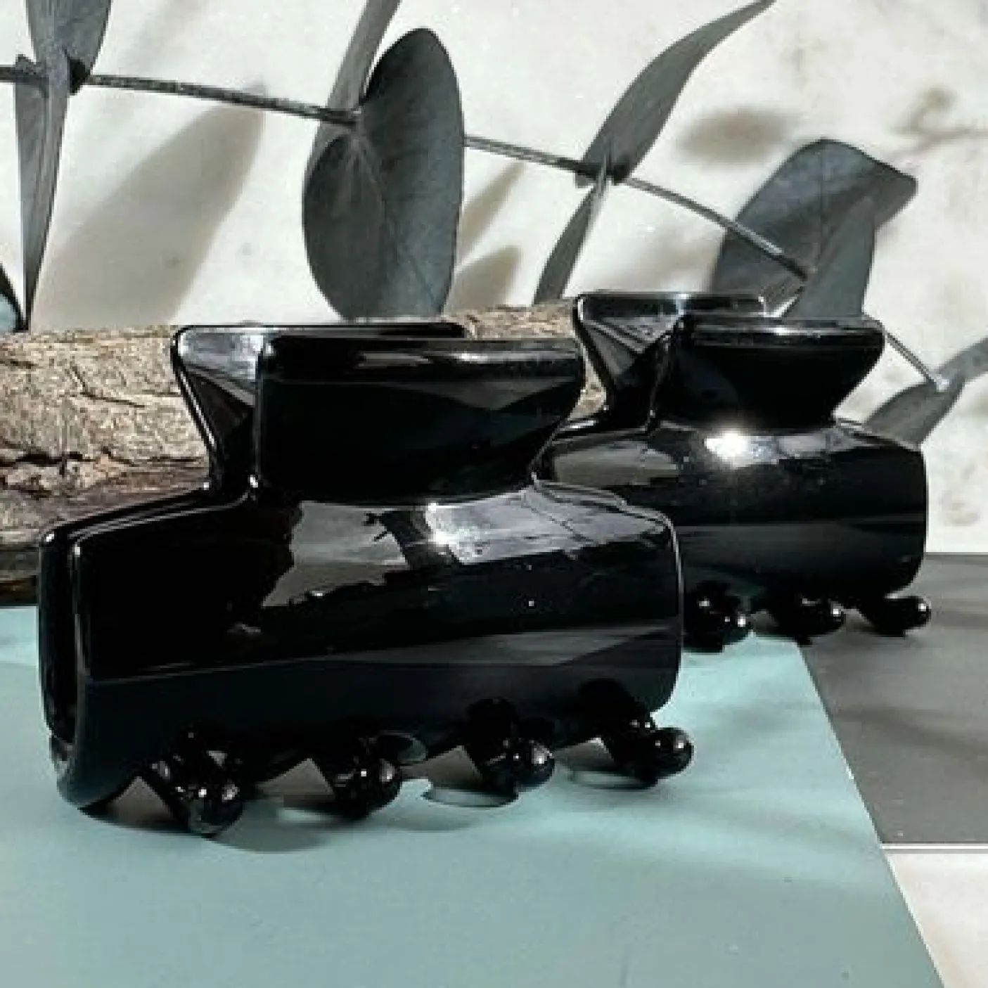 Hårklemmer Shiny Black - 2 stk