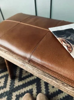 Hynde i læder 120cm - Cognac bøffellæder