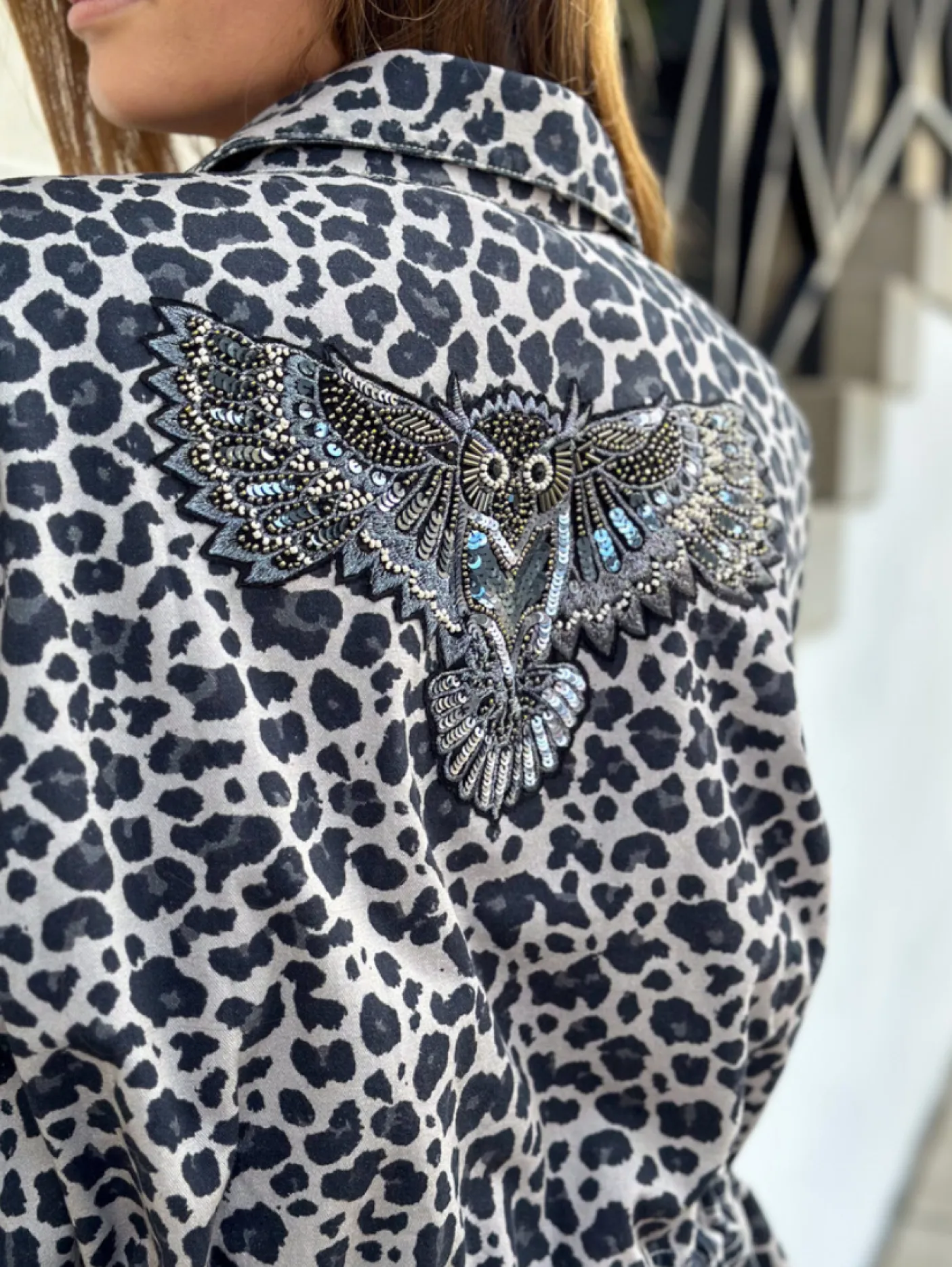 Jakke Leopard Grey