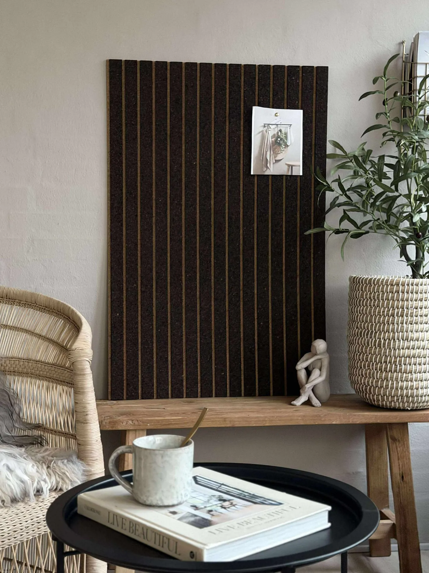 Korkplade med panel effekt NEW Dark - Støjdæmpende