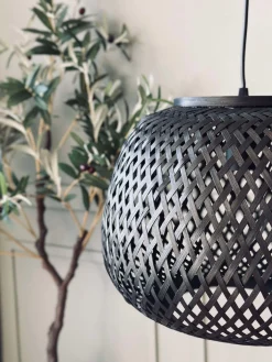 Lampe bambus - Sort dia 33