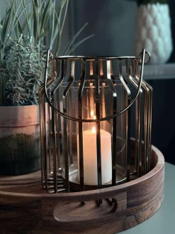 Lanterne med glas - Gold 21cm