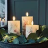 LED bloklys FLORA – Sæt med 3 stk og fjernbetjening