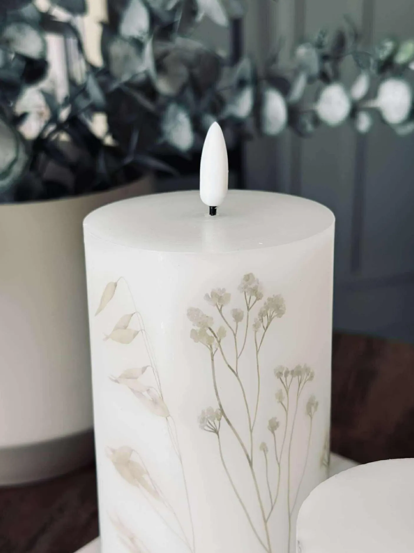 LED bloklys FLOWER – Sæt m. 3 stk og fjernbetjening