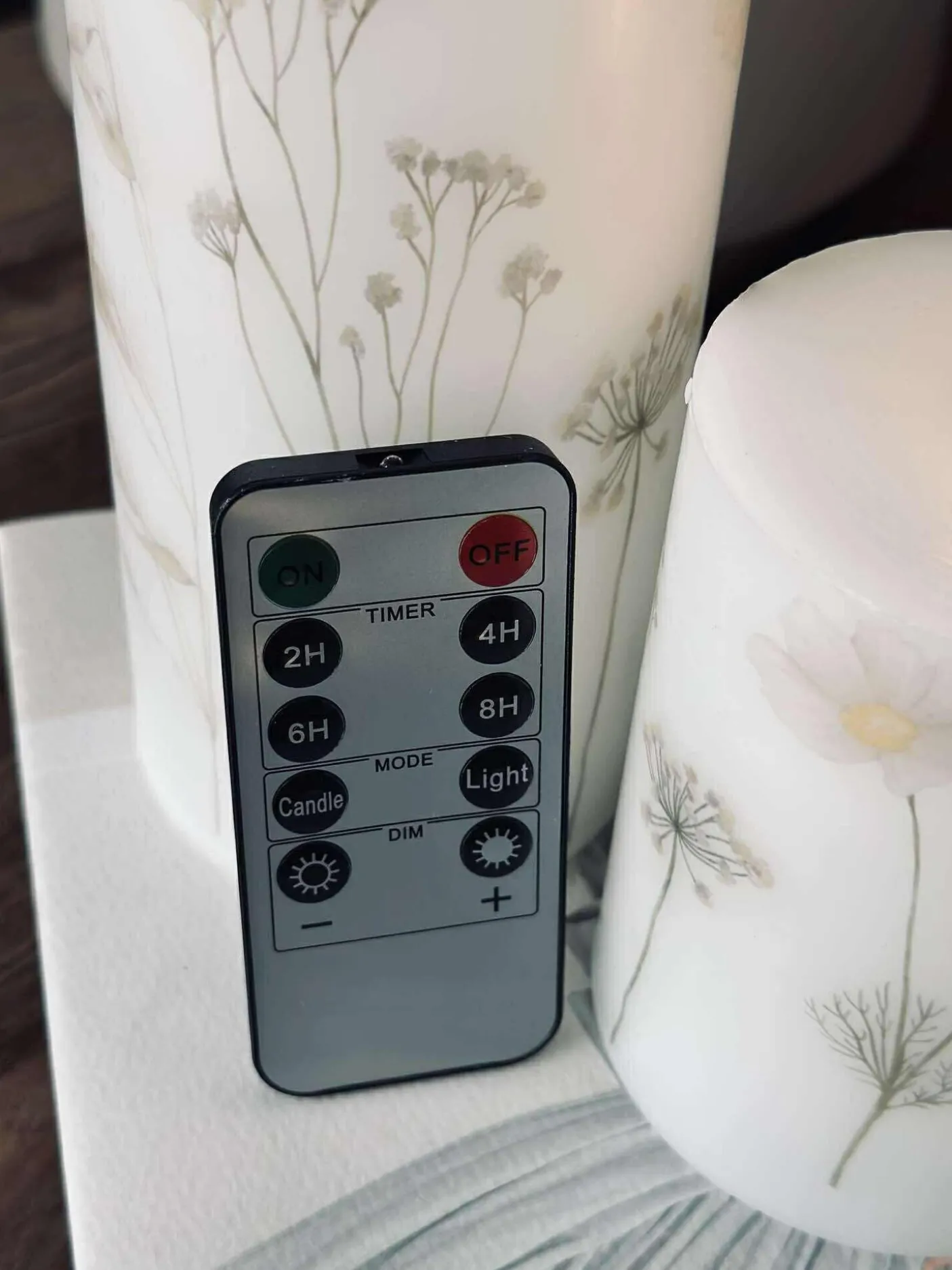 LED bloklys FLOWER – Sæt m. 3 stk og fjernbetjening
