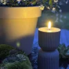 LED Bloklys Grå timeglas - Udendørs