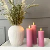 LED Bloklys / VIOLET 3 stk – Inkl. fjernbetjening