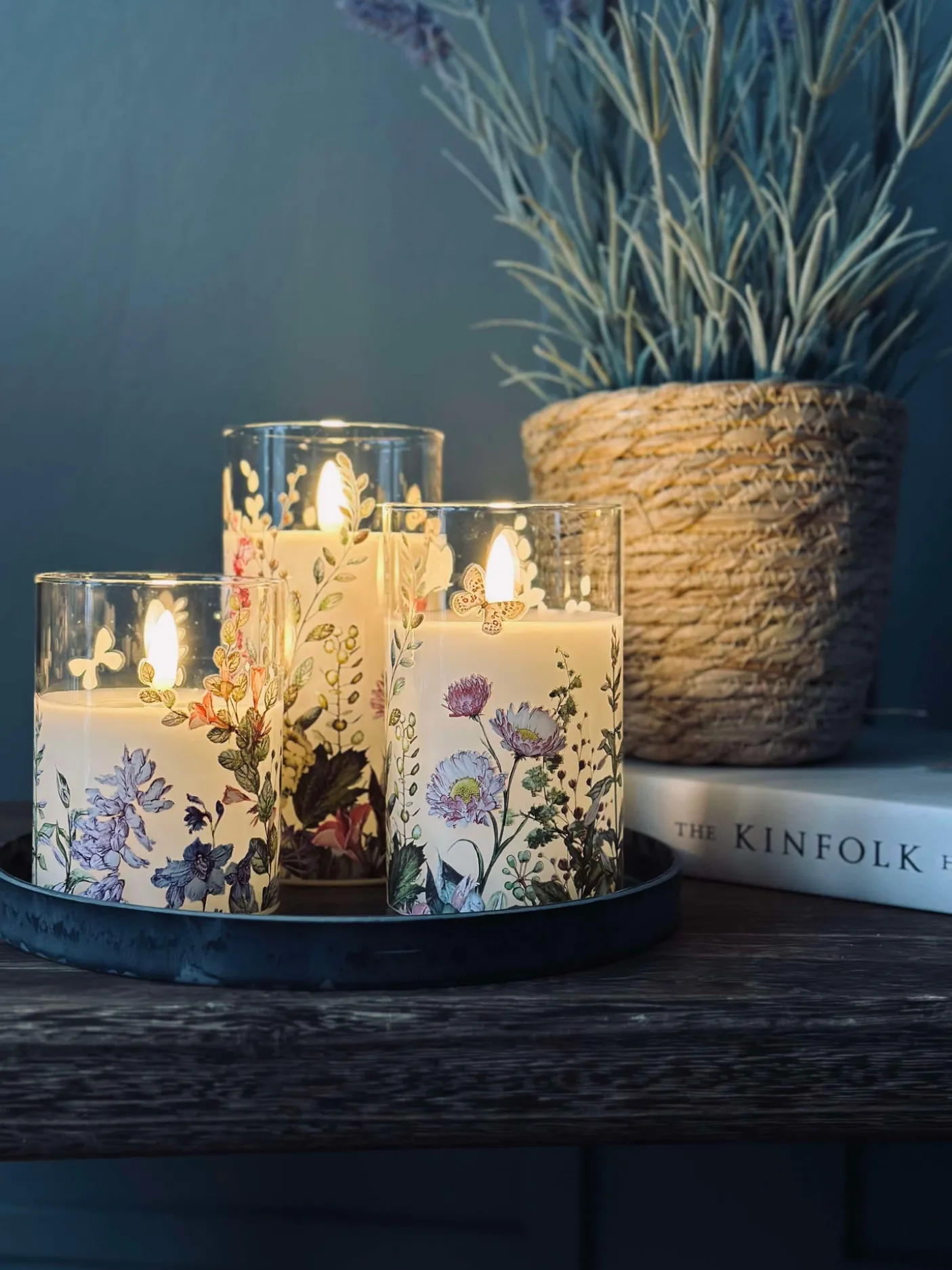 LED FLORA Cylinder – Sæt med 3 stk og fjernbetjening