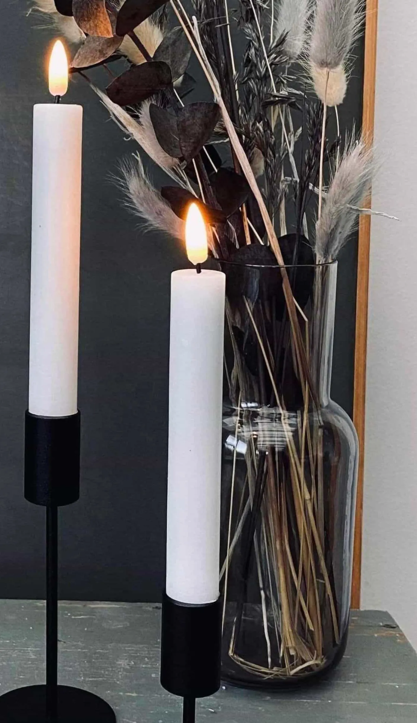 LED Kronelys 2 stk Hvid – 18cm