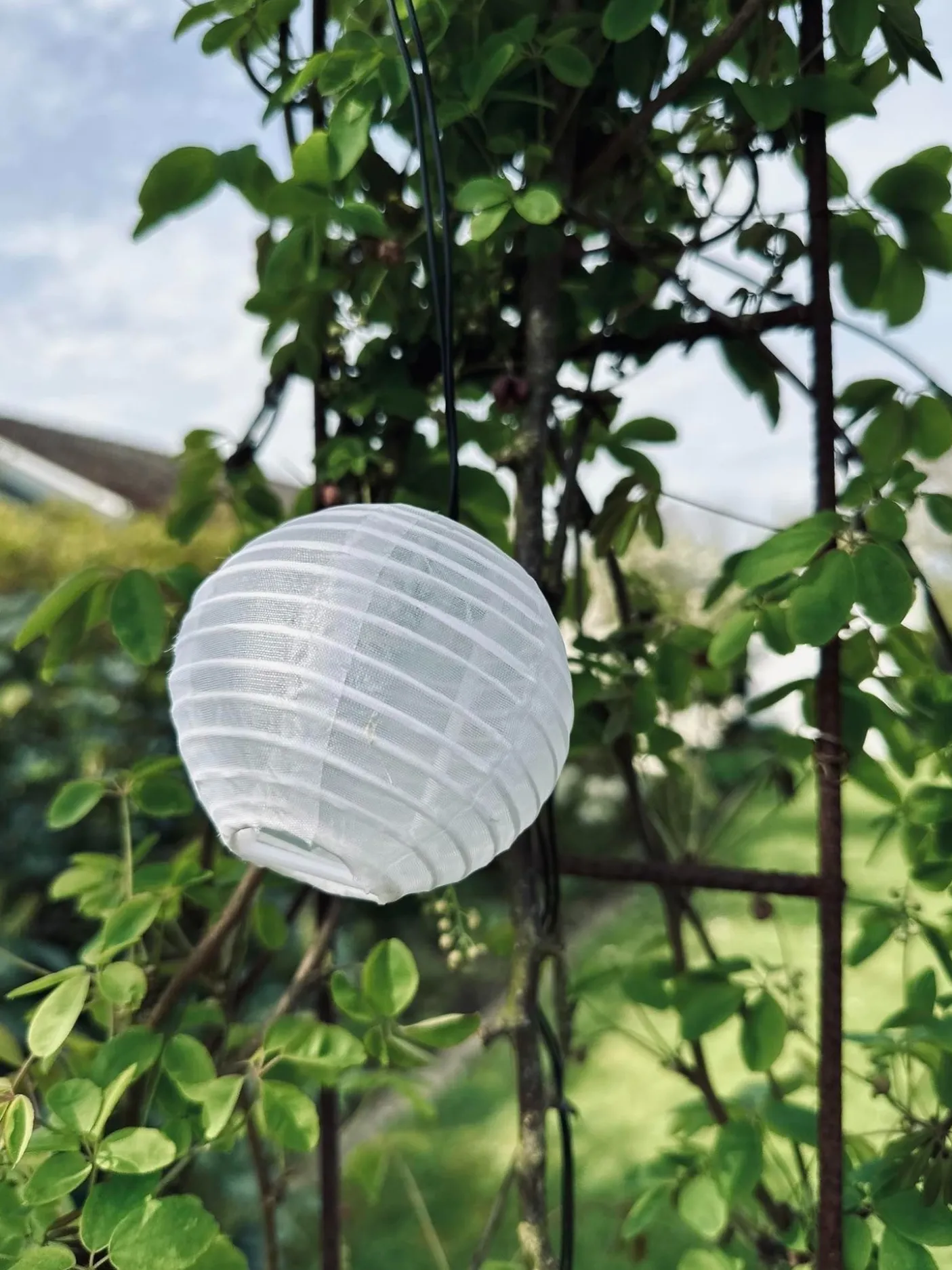 Led solcelle lyskæde, 10 hvide kugler