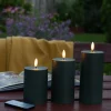 LED Udendørs Bloklys sæt af 3 stk – Grøn