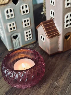Lysestage til fyrfadslys Diamond - Pink