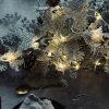 Lyskæde LED SØLV med glimmer og timer